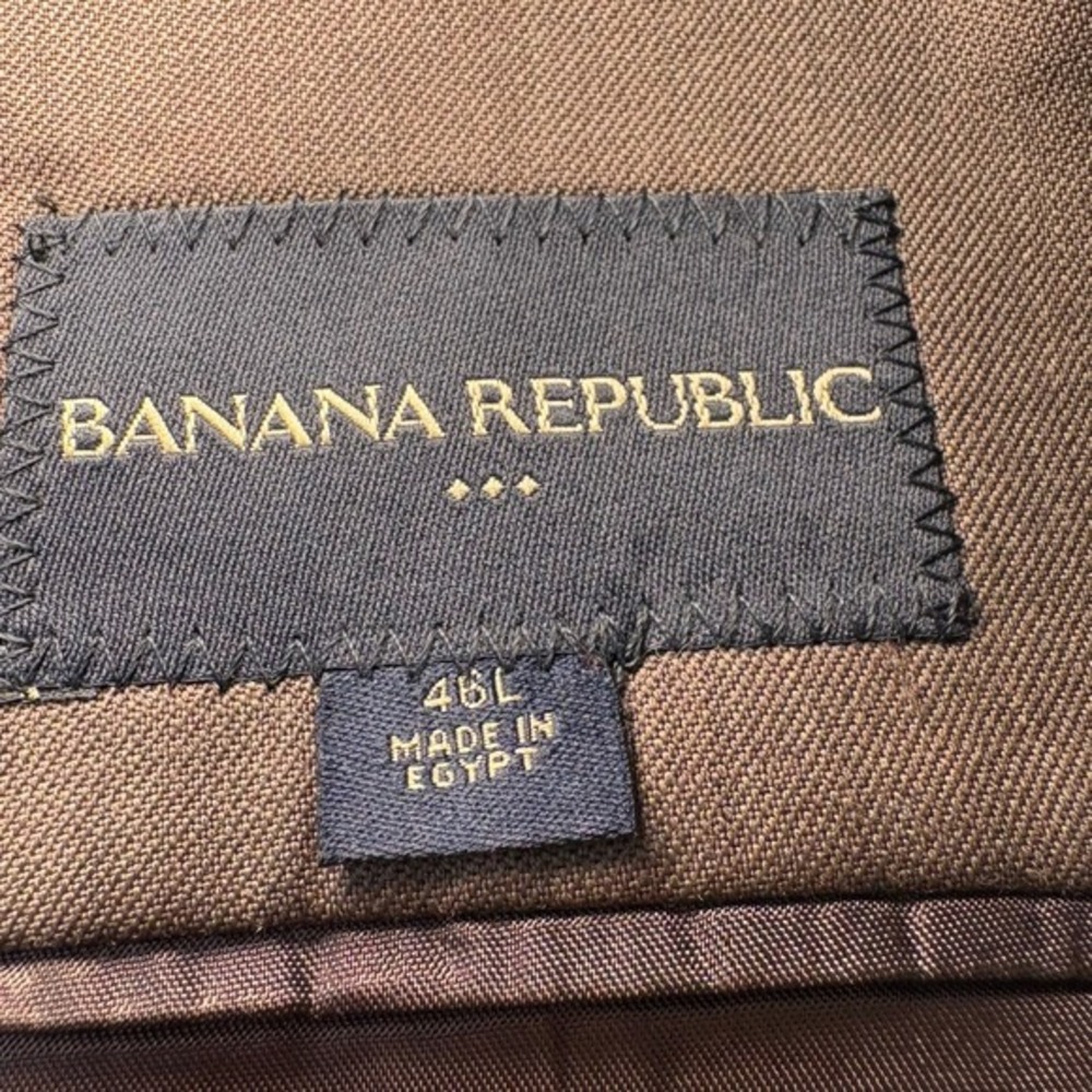 Banana Republic 46L Heather Brown 100% Wool Two Button Blazer Men's Jacket - Picture 9 of 10